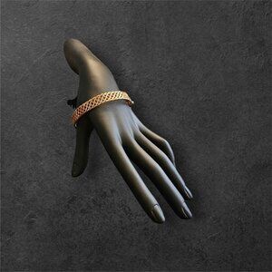 Vintage Gold-Tone Twisted Mesh Bangle Bracelet